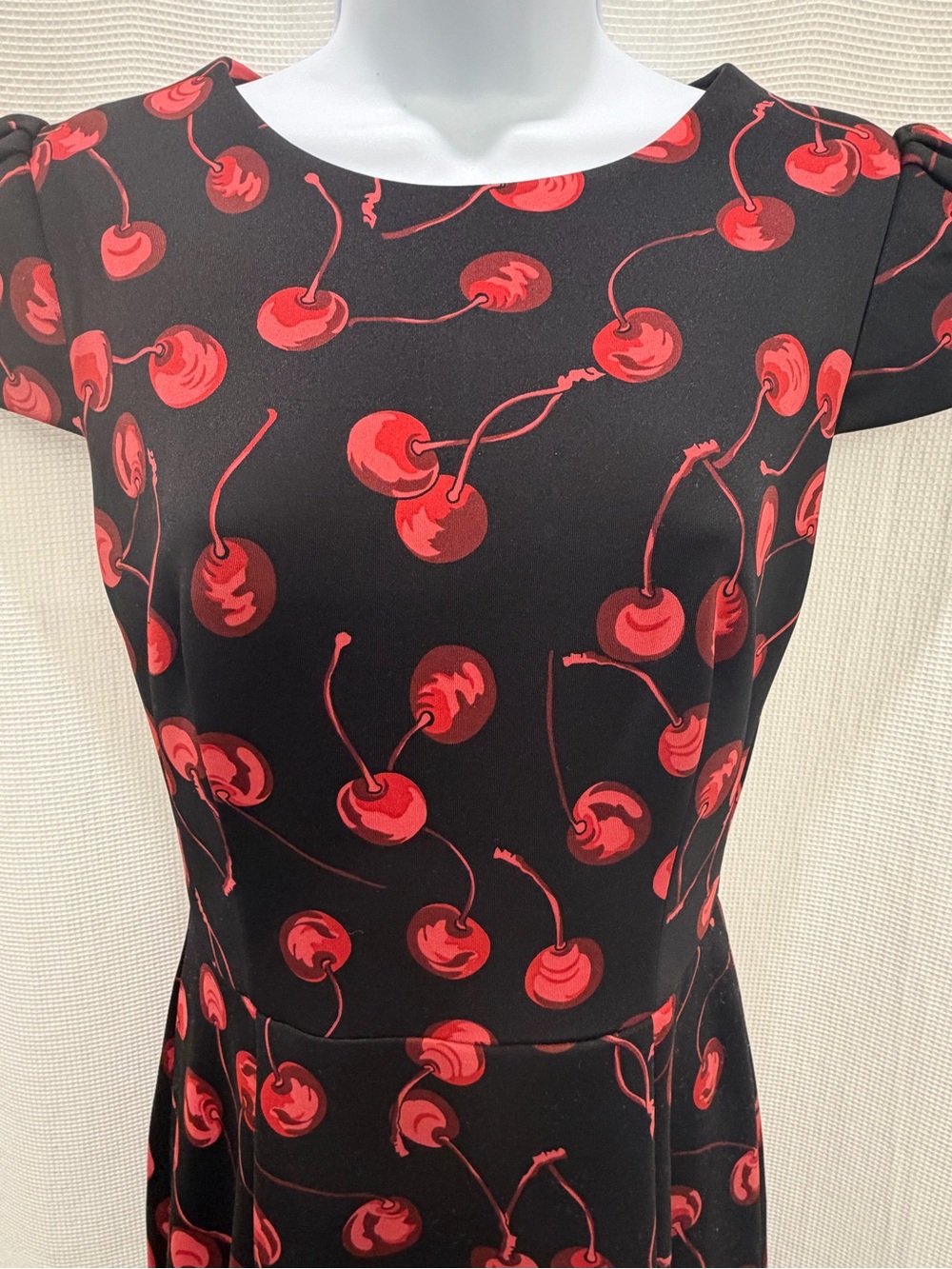 Betsey Johnson Black Dress with Red Cherry Print - Picture 3 of 8